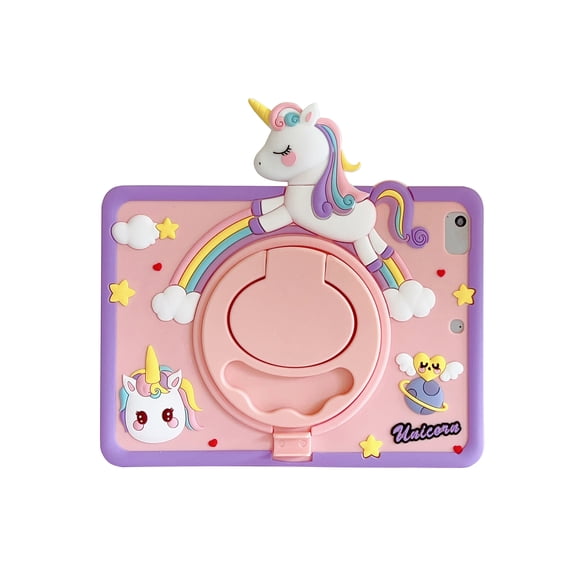 Cartoon Cute Kids Tablet Case For Samsung A7 Lite/T220/T225 ( 8.7 inch ) A8/X200/205 ( 10.5 inch ) A9 Plus/A11 Plus ( 10.95 inch ) Silicone Colorful Unicorn Bracket Tablet Cover