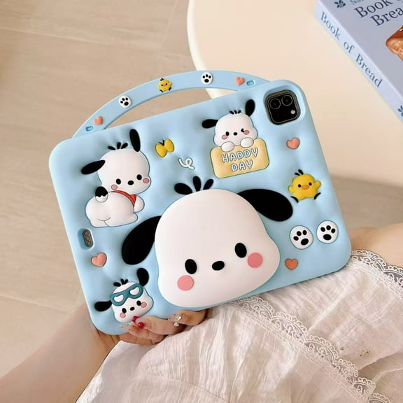 Cartoon Cute Kids Tablet Case For iPad Mini 1 2 3 4 5 6 7 Air 11 6 Pro 10.2 10.9 inch iPad Air 11inch M3 (2025) Silicone Cute Pachana Dog Bracket Tablet Cover