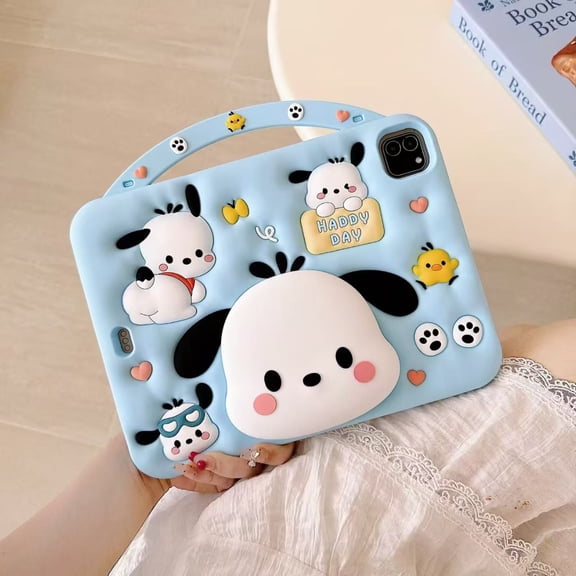 Cartoon Cute Kids Tablet Case For iPad Mini 1 2 3 4 5 6 7 Air 11 6 Pro 10.2 10.9 inch iPad Air 11inch M3 (2025) Silicone Cute Pachana Dog Bracket Tablet Cover