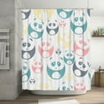 thumbnail image 1 of Cartoon Cute Pandas Animals Pattern Shower Curtain, Colorful Waterproof Bath Curtains for Bathroom Decorations, 72 x 72 inches, 1 of 7