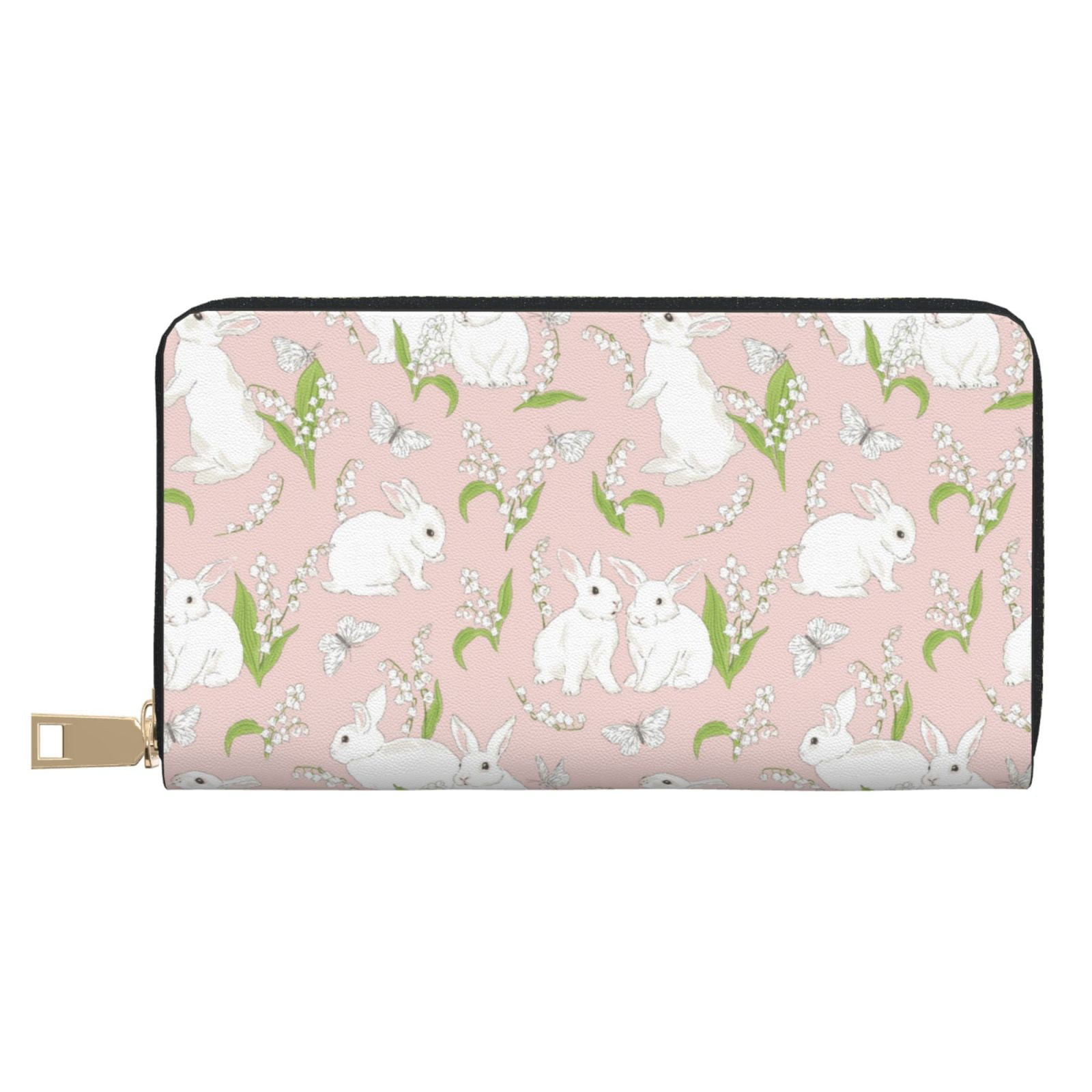 Cartoon Cute Rabbit Butterfly Wallet Women, Leather Bifold Multi Card ...