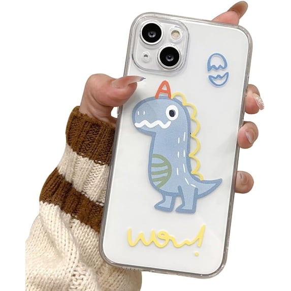 Cartoon Cute Rabbit Dinosaur Clear Couple Case Compatible with iPhone Case (Cartoon Cute Dinosaur,iPhone 11 Pro)