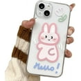 thumbnail image 1 of Cartoon Cute Rabbit Dinosaur Clear Couple Case Compatible with iPhone Case (Cartoon Cute Rabbit,iPhone 11 Pro), 1 of 7