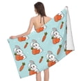 thumbnail image 1 of Cartoon Cute Rabbit Radish_A Bath Towel, Highly Absorbent towels for bathroom Quick Drying Microfiber Bath Towels for Body, Soft Shower Towels for Sport, Yoga, SPA, Gym 27x55in, 1 of 5