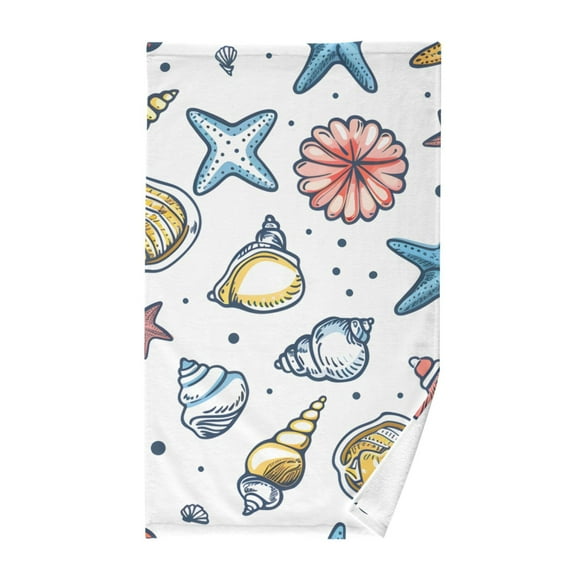Cartoon Cute Seashells Cotton Face Towels Absorbent Hand Towel Soft Bathroom Towel for Kitchen Hotel Decoration