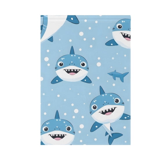 Cartoon Cute Shark Garden Flag 28"x40" Double-Sided Yard Flags for Outside Outdoor All Seasonal Decoration