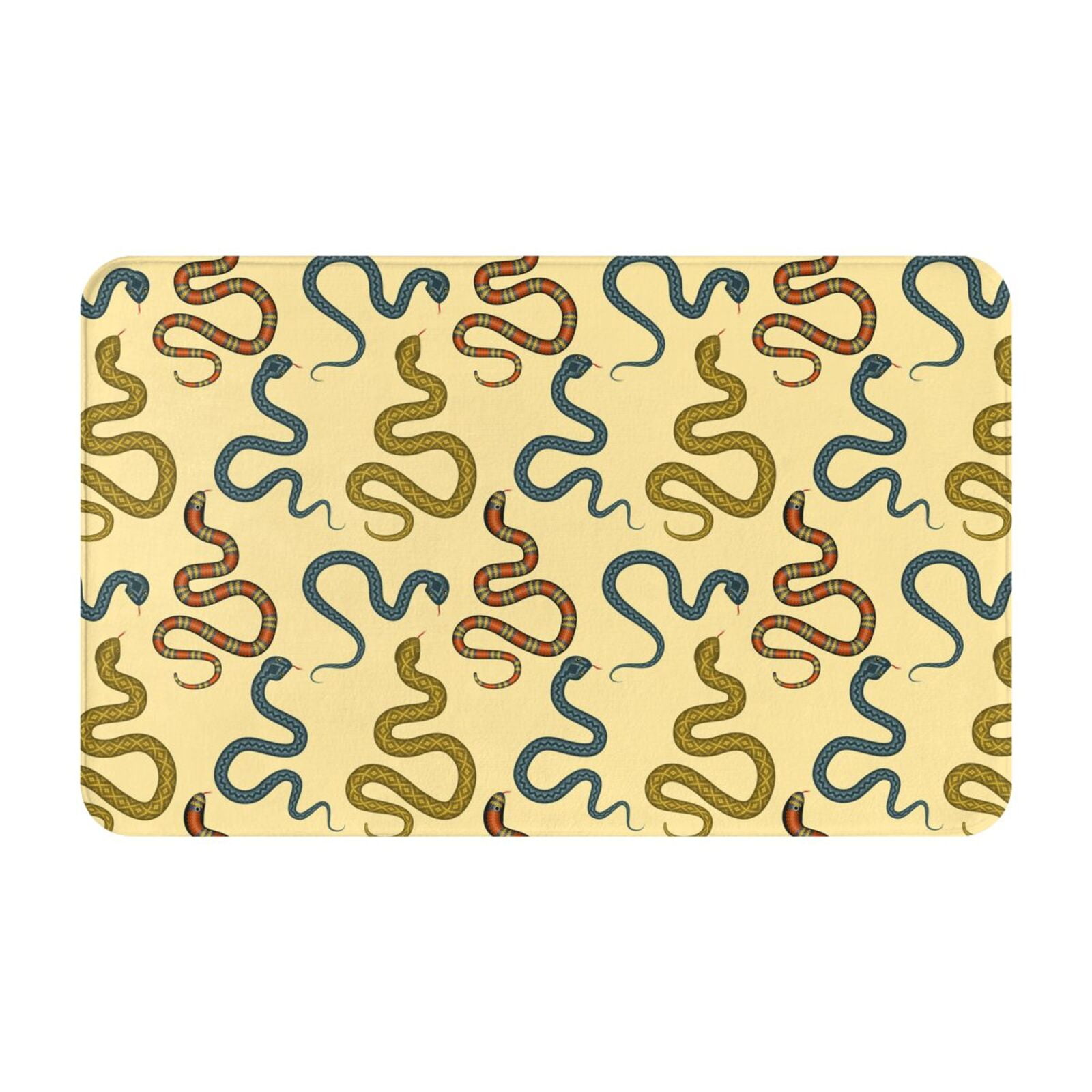 Cartoon Cute Snake_A Front Door Mat, Indoor Mats for Bedroom Bathroom