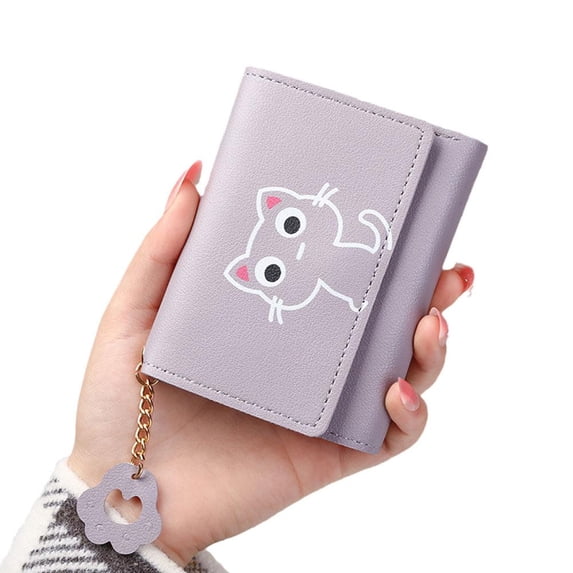 Cartoon Cute Wallet Female Short Style Cat Girl Small Soil Card New S4 P9C5