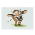 thumbnail image 1 of Cartoon Cutting Board, Digitally Composed Cow with Captivating Eyes Livestock Theme, Decorative Tempered Glass Cutting and Serving Board, Large Size, Cinnamon Blue, by Ambesonne, 1 of 1