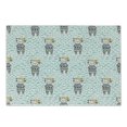 thumbnail image 1 of Cartoon Cutting Board, Kittens with Bandana on Pastel Toned Fishes and Waves Background, Decorative Tempered Glass Cutting and Serving Board, Small Size, Pale Green Yellow, by Ambesonne, 1 of 1