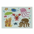 thumbnail image 1 of Cartoon Cutting Board, Under the Sea Wildlife Theme Funny Creatures in Cartoon Style Fun Ocean Aquarium, Decorative Tempered Glass Cutting and Serving Board, Small Size, Multicolor, by Ambesonne, 1 of 1