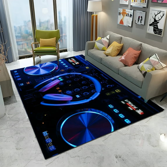 Cartoon DJ Music Screen Keyboard 3D Carpet Rug for Home Living Room Bedroom Sofa Doormat r Child Area Rug Non-slip Floor Mat