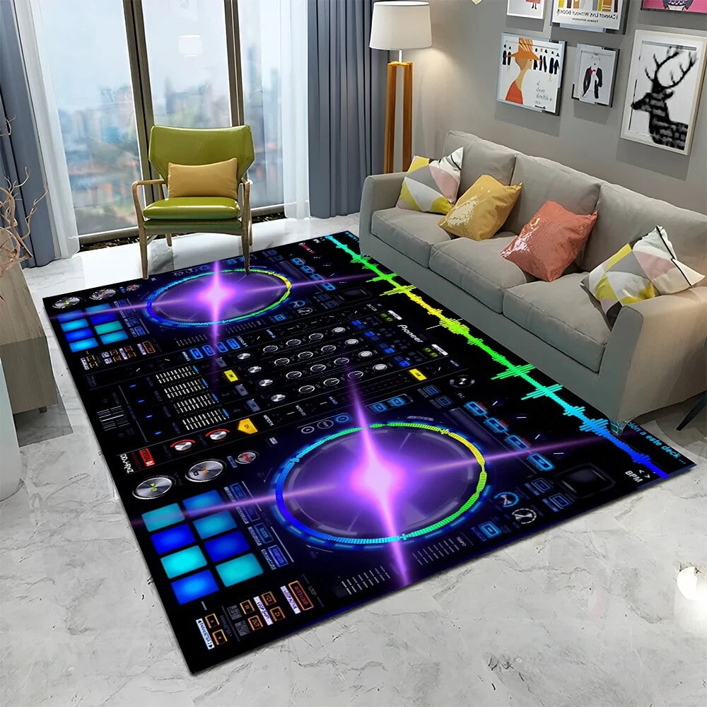 Cartoon DJ Music Screen Keyboard 3D Carpet Rug for Home Living Room ...
