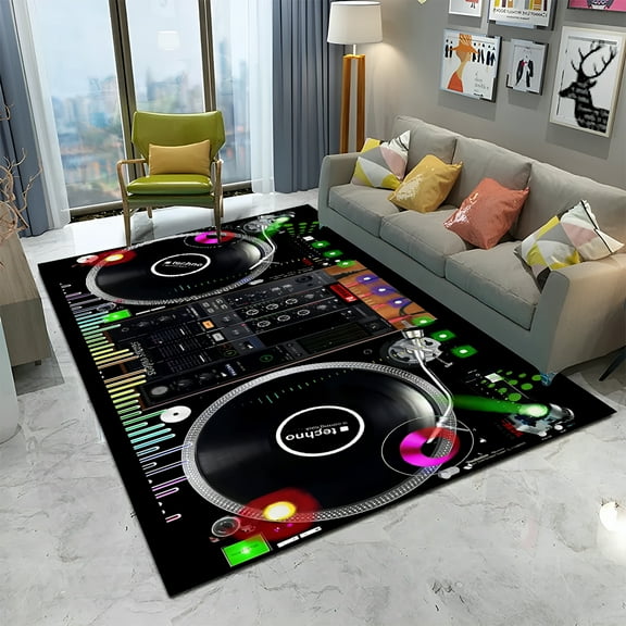 Cartoon DJ Music Screen Keyboard 3D Carpet Rug for Home Living Room Bedroom Sofa Doormat r Child Area Rug Non-slip Floor Mat