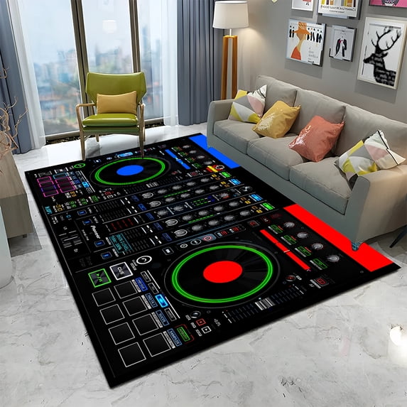 Cartoon DJ Music Screen Keyboard 3D Carpet Rug for Home Living Room Bedroom Sofa Doormat r Child Area Rug Non-slip Floor Mat