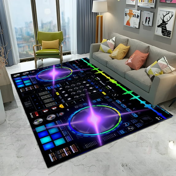 Cartoon DJ Music Screen Keyboard 3D Carpet Rug for Home Living Room Bedroom Sofa Doormat r Child Area Rug Non-slip Floor Mat