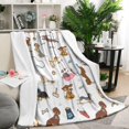 thumbnail image 1 of Cartoon Dachshund Blanket,Comfortable Soft Flannel Throw Blanket,All Season,Warm Lightweight Blankets for Sofa Bed Couch Living Room Chair,50"x60"(130x150cm), 1 of 4