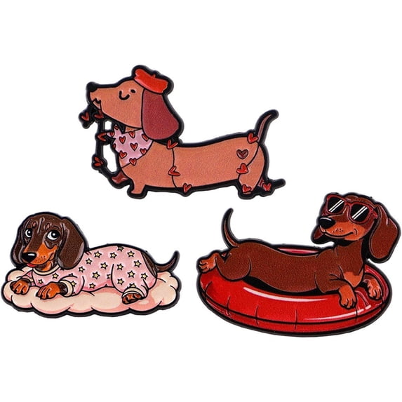 Cartoon Dachshund Brooch Pin Funny Animal Lapel Pins Novelty Dog Pins Badge for Backpack Clothes Hat Decoration
