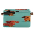 thumbnail image 1 of Cartoon Dachshund Dogs Square Storage Bins with Handles Collapsible Containing Box 1 Pack, 1 of 9