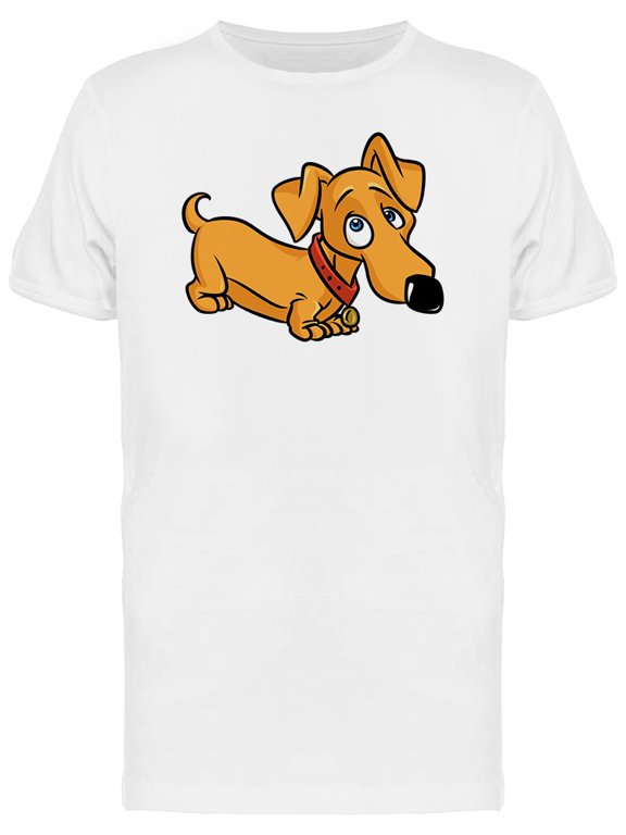 Cartoon Dachshund Sad T-Shirt Men -Image by Shutterstock, Male 4X-Large
