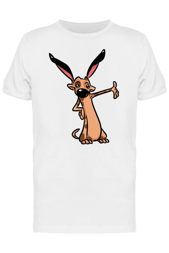 Cartoon Dachshund Waving Hello T-Shirt Men -Image by Shutterstock, Male Medium