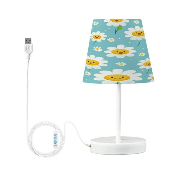 Cartoon Daisies Flower Desk Lamp LED Table Nightstand Lamps with 3 Color Temperatures for Home Bedroom Living Room Decor 6x11