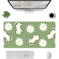 thumbnail image 1 of Cartoon Daisy Cat Pattern Mouse Pad,Desk Mat,Game Mat,Makeup Table Mat,Varied Use Mat for Office/Home/Study Girls Women(31.5''''X15.7'''',Green&Daisy Cat), 1 of 6
