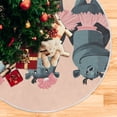 thumbnail image 1 of Cartoon Dancing Hippo Christmas Tree Skirt Stand Mat Waterproof Floor Protection Mat for Holiday Decoration, 1 of 6