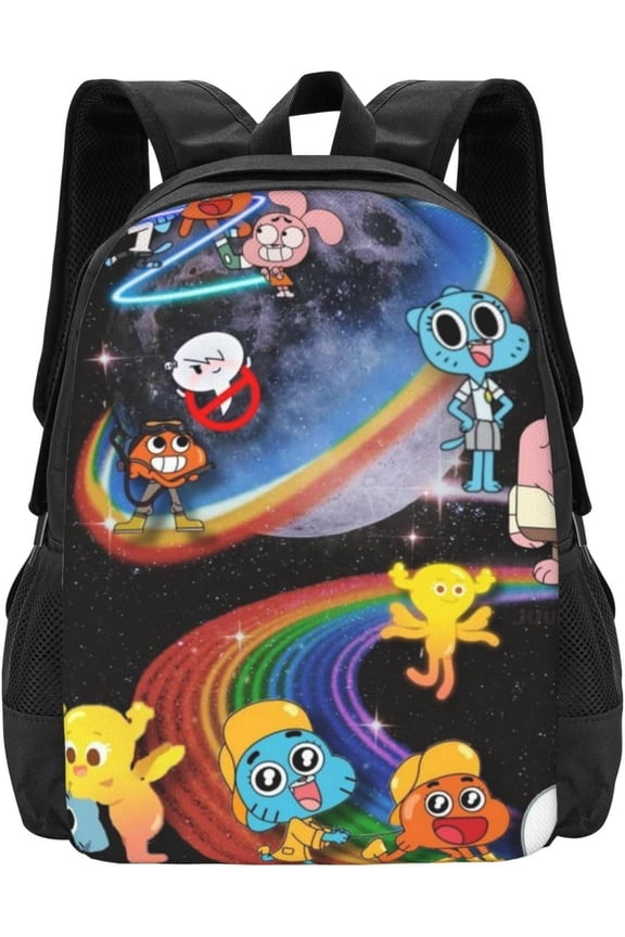 Cartoon Darwin Backpack The Amazing Anime World Of Gumball Theme Backpack Casual Lightweight Backpack The Amazing Anime World Of Gumball Fans Gift Style-5