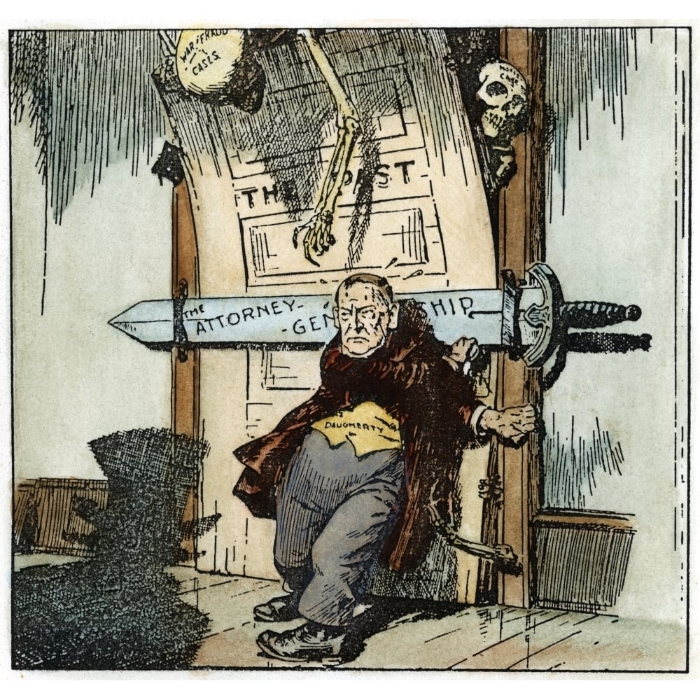 Cartoon Daugherty C1924. Namerican Cartoon Showing U.S. Attorney