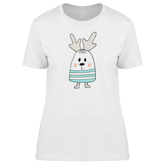 Cartoon Deer With A Sweater Tee Women's -Image by Shutterstock
