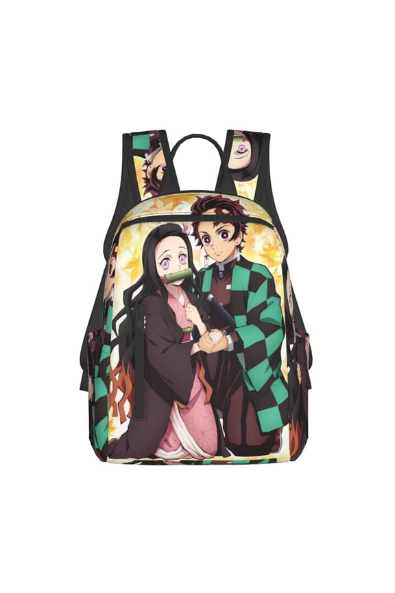 Cartoon Demon Slayer Backpacks Large Capacity Travel Backpack Book Bag Laptop Bag Lightweight School Daypack
