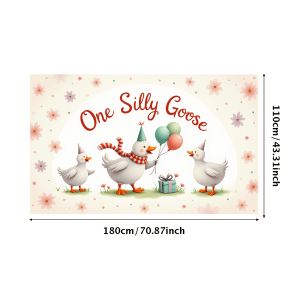 Cartoon Design Birthday Banner Colorful Animal Theme Kids Party Duck Decoration for Children's Birthday Celebration Indoor Event Garden Party