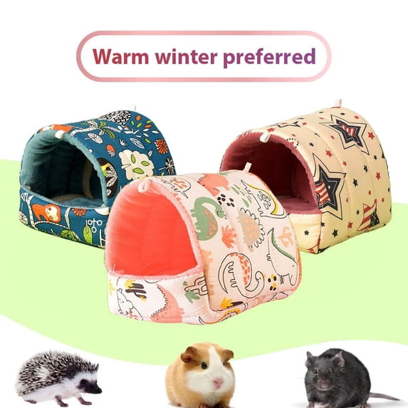Cartoon Design Pet Bed, Two Sizes: 10x10 in and 15x15 in, Provides a Warm, Hygienic Resting Environment, Cute Sleeping Sack for Small Animals Like Rabbits and Chinchillas