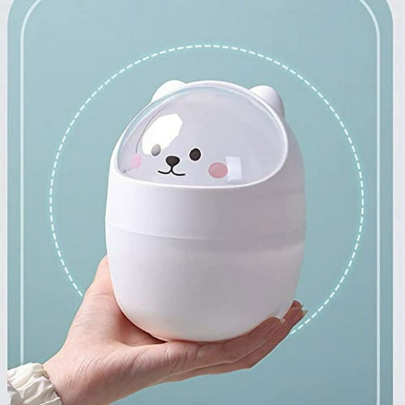 Cartoon Desktop Trash Can Organizer Cute Mini Table Dining Storage Box Desk Decoration Household Daily Necessities