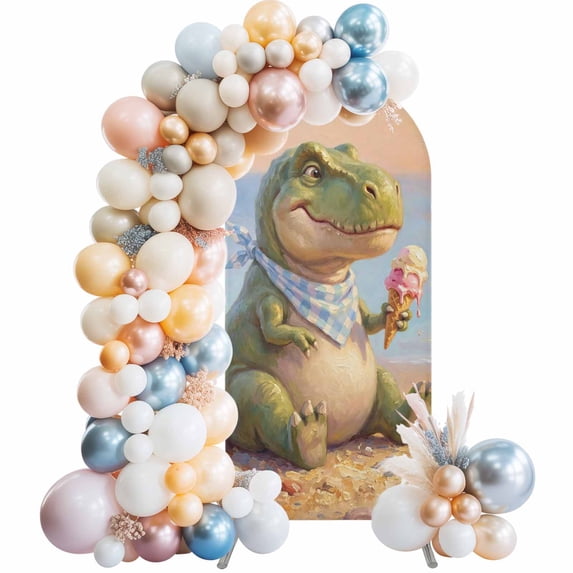 Cartoon Dinosaur Arch Backdrop Cover 6.6 FT Funny Tyrannosaurus Rex ...