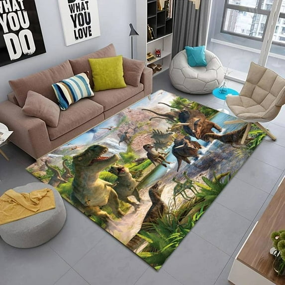 Cartoon Dinosaur Area Rugs Dinosaur Carpet For Boys Kids Cute Animal Carpet Rugs For Boys Bedroom Living Room Bedroom Kitchen Playing Room 5' x 7'