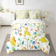 thumbnail image 1 of Cartoon Dinosaur Bed in a Bag 7 Pieces Boho Floral Bedding Set, Colorful Leaves Full Size Comforter Set Abstract Watercolor Plant Bedding Comforter Sets, Cute Animal Dino Bed Set, 1 of 5