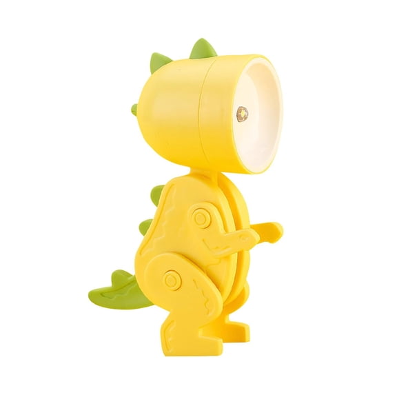 Cartoon Dinosaur Night Light, Yellow Battery Powered Mini Ambient Light, 1 Pack Adjustable Angle Dinosaur Desk Lamp, Cute Decorative Atmosphere Lighting for Kids Bedroom Desk Dorm Nightstand