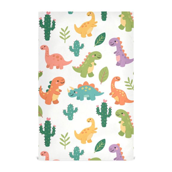 Cartoon Dinosaur Pattern Kitchen Towels Waffle Weave Decorative Tea Towels Multi Use Dishcloths 28x18in