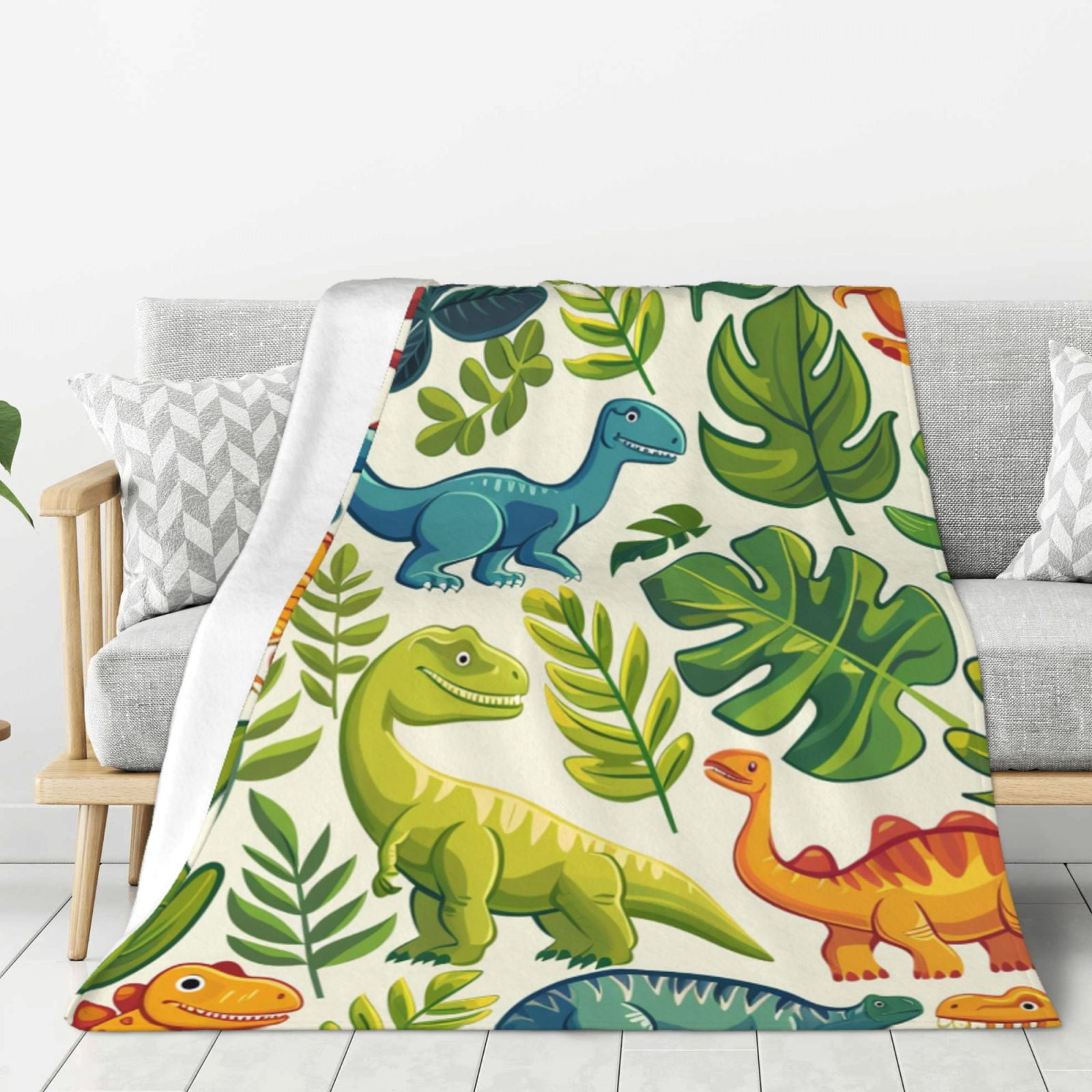 Cartoon Dino Dinosaur Pattern Print Blanket