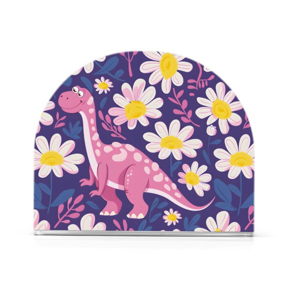 Cartoon Dinosaur Pattern Napkin Holder Acrylic Napkin Dispenser Clear Modern Tabletop for Kitchen Counter 2 Pack
