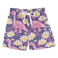 thumbnail image 1 of Cartoon Dinosaur Pattern Swim Trunks Quick Dry Beach Pool Board Shorts Lightweight Stylish Print Sizes 2T to XL, 1 of 8