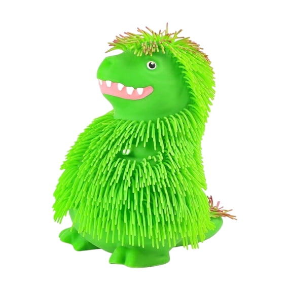 Cartoon Dinosaur Squishiess Squeeze Toy with Long Hair Soft TPR Rubber Stress Relief Sensory Fidget Toy Anxiety Relief Party Favor Gifts Green