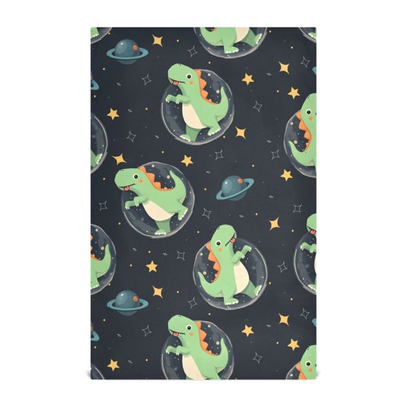 Cartoon Dinosaur Star Pattern Kitchen Towels Waffle Weave Decorative Tea Towels Multi Use Dishcloths 28x18in