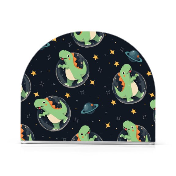 Cartoon Dinosaur Star Pattern Napkin Holder Acrylic Napkin Dispenser Clear Modern Tabletop for Kitchen Counter