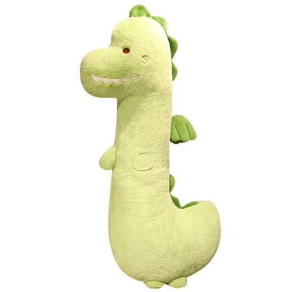 Cartoon Dinosaur Throw Pillow Plush Cute Dinosaur Animal Stuffed Toy Soft Hugging Toy Plush Long Sleeping Pillow 70CM Green