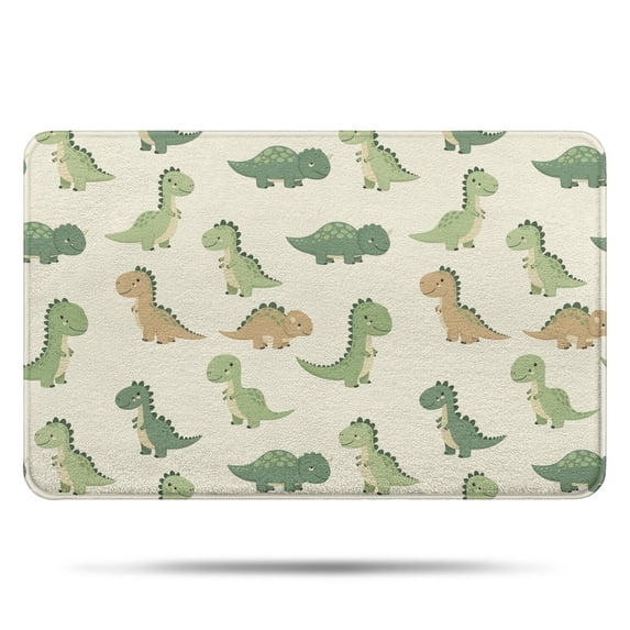 Cartoon Dinosaurs Bathroom Rugs Mat,Non Slip Microfiber Bathroom Rug,Rubber Backing,Soft Bathroom Mats for Bathroom Floor,Tub and Shower,17x27in(43x68cm)