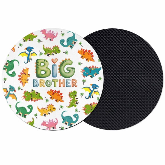 Cartoon Dinosaurs Coasters Set of 2, Absorbent Coasters for Drinks, Funny Dino Cute Boys Girls Children Coaster for Desk Coffee Table Protection, Home Decor House Warming Gifts 4"
