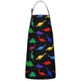 thumbnail image 1 of Cartoon Dinosaurs Colorful Silhouettes Apron-Garden Aprons for Women with Pockets-Cotton Linen Waterproof Kitchen Cooking Gardening Aprons Adjustable for Kitchen,Cooking,BBQ and Salon 33x27 Inch, 1 of 7